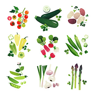 手绘蔬菜元素插画