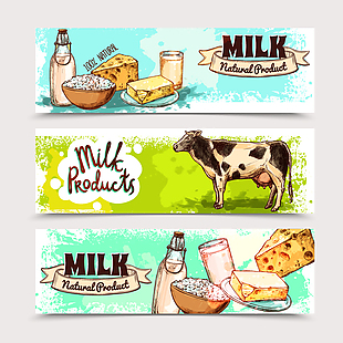 牛奶和奶酪插画