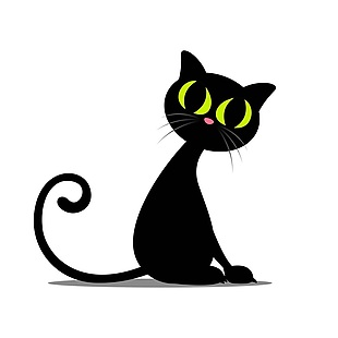 可爱黑猫卡通矢量素材