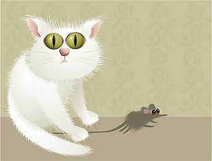 卡通猫与老鼠矢量素材