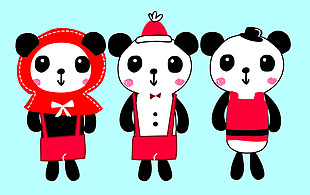 卡通熊猫动物矢量素材