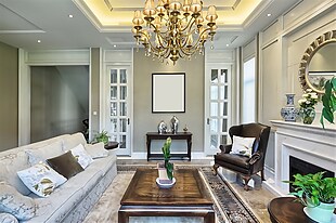 豪华欧式客厅装修效果高清素材