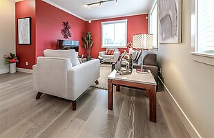 红色时尚简约室内客厅效果环境设计