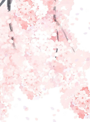 手绘浪漫粉色花朵H5背景素材