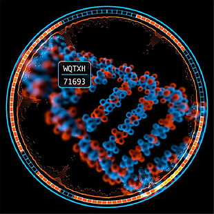 医疗主题HUD圆形循环元素-DNA