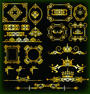 奢华复古皇冠装饰品网页设计标签