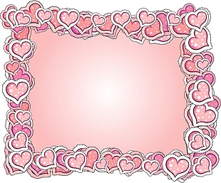 粉色爱心边框背景模板矢量素材
