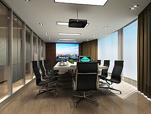 简约办公空间会议室效果图设计