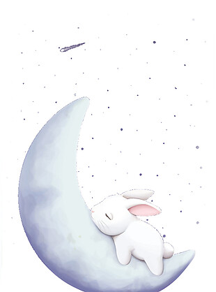 中秋月亮玉兔元素