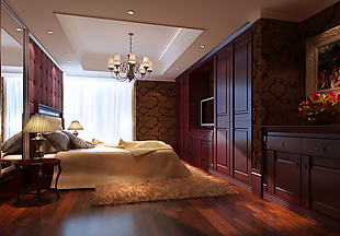 欧式风格卧室模型
