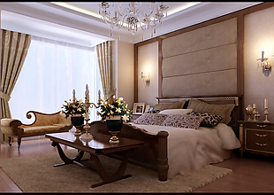 欧式设计卧室模型