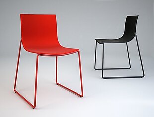 3d红色现代椅子模型