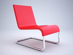 红色时尚椅子模型