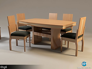 方形餐桌模型