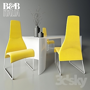 黄色简约椅子模型