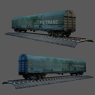 3D火车车厢模型