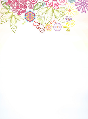 手绘彩色花朵H5背景素材