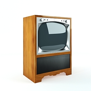 老式柜式电视机模型下载
