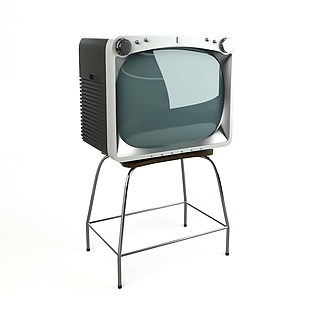黑白电视机模型