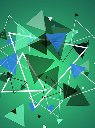 绿色不规则三角形背景素材