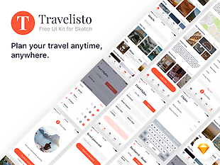 Travelisto旅行类应用UI界面Sketch素材