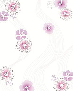 紫色小花朵室内移门创意画