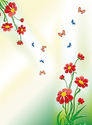 蝴蝶与花朵室内移门创意画