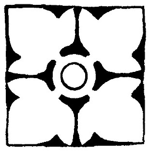 中式图案花边花砖黑白图