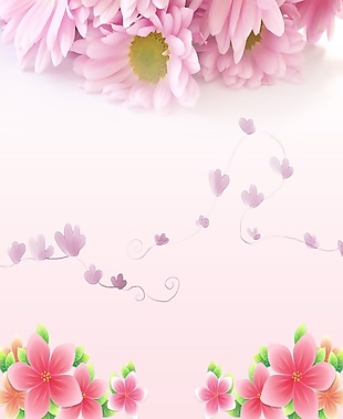 粉色梦幻花朵漂亮移门图