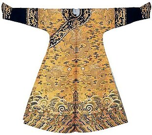 中式金丝刺绣龙袍布纹贴图