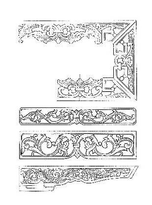 中式花纹建筑分层图