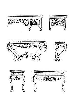 中式圆桌木家具建筑分层图