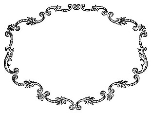 欧式古典黑白花纹边框图案