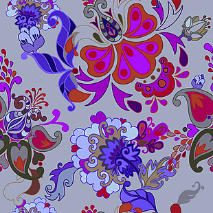 彩色花卉纹案背景矢量素材