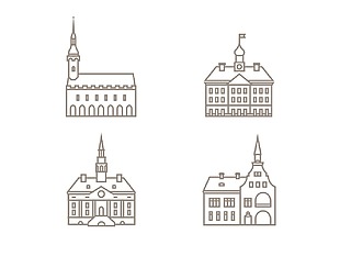 欧式建筑图标sketch素材