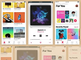 AppleMusic应用界面Sketch素材