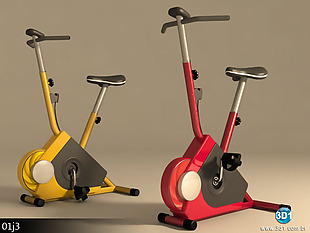 健身器材脚踏自行车模型