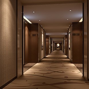 低调风格酒店空间3D效果图