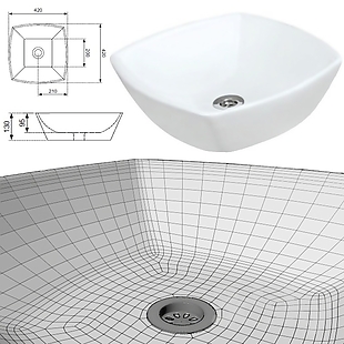 洗手池3d模型图解