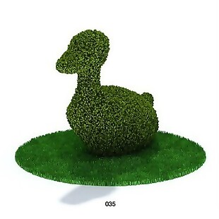 鸭子绿色植物模型