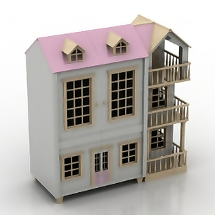 粉红浪漫别墅模型