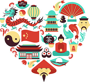 传统中国旅行特色插画