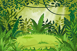时尚的绿色森林插画