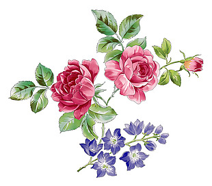 手绘油画花朵元素