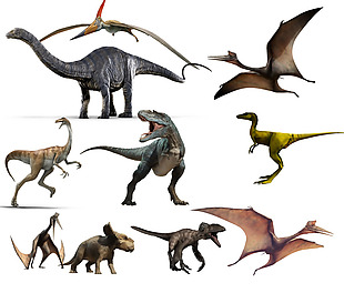 手绘远古恐龙元素