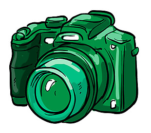 绿色卡通照相机素材图片