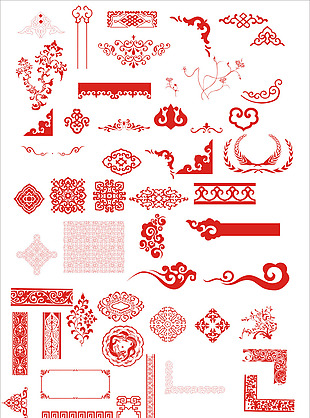 红色传统装饰图案