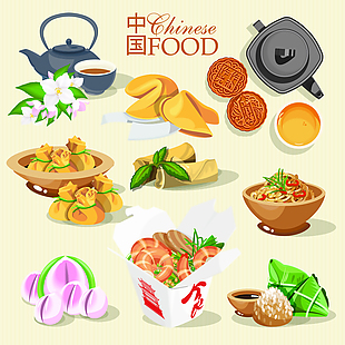 中国传统美食元素