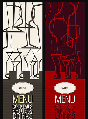 西餐馆食物饮料菜单设计矢量素材