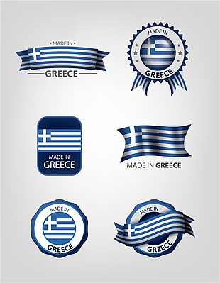 希腊国旗图标元素矢量
